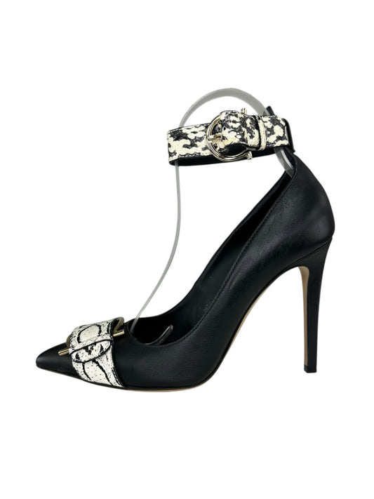 Salvatore Ferragamo Black Leather Lurano Pumps Size 7.5