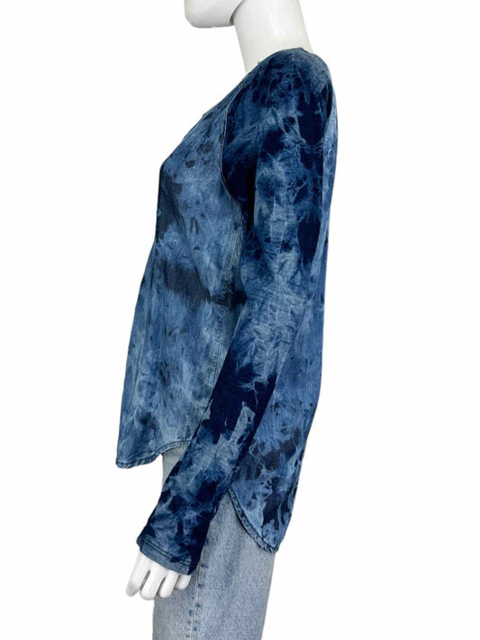 cloth & stone Blue Tie Dye Top Size S