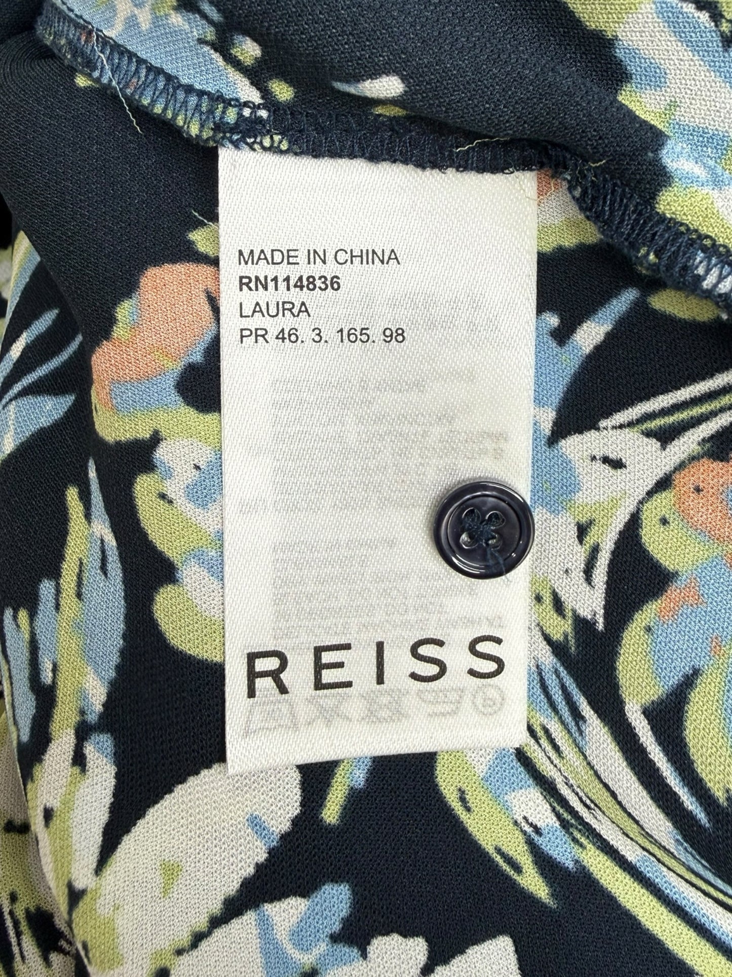 Reiss Blue Paisley Print Button-Down Shirt Size 8