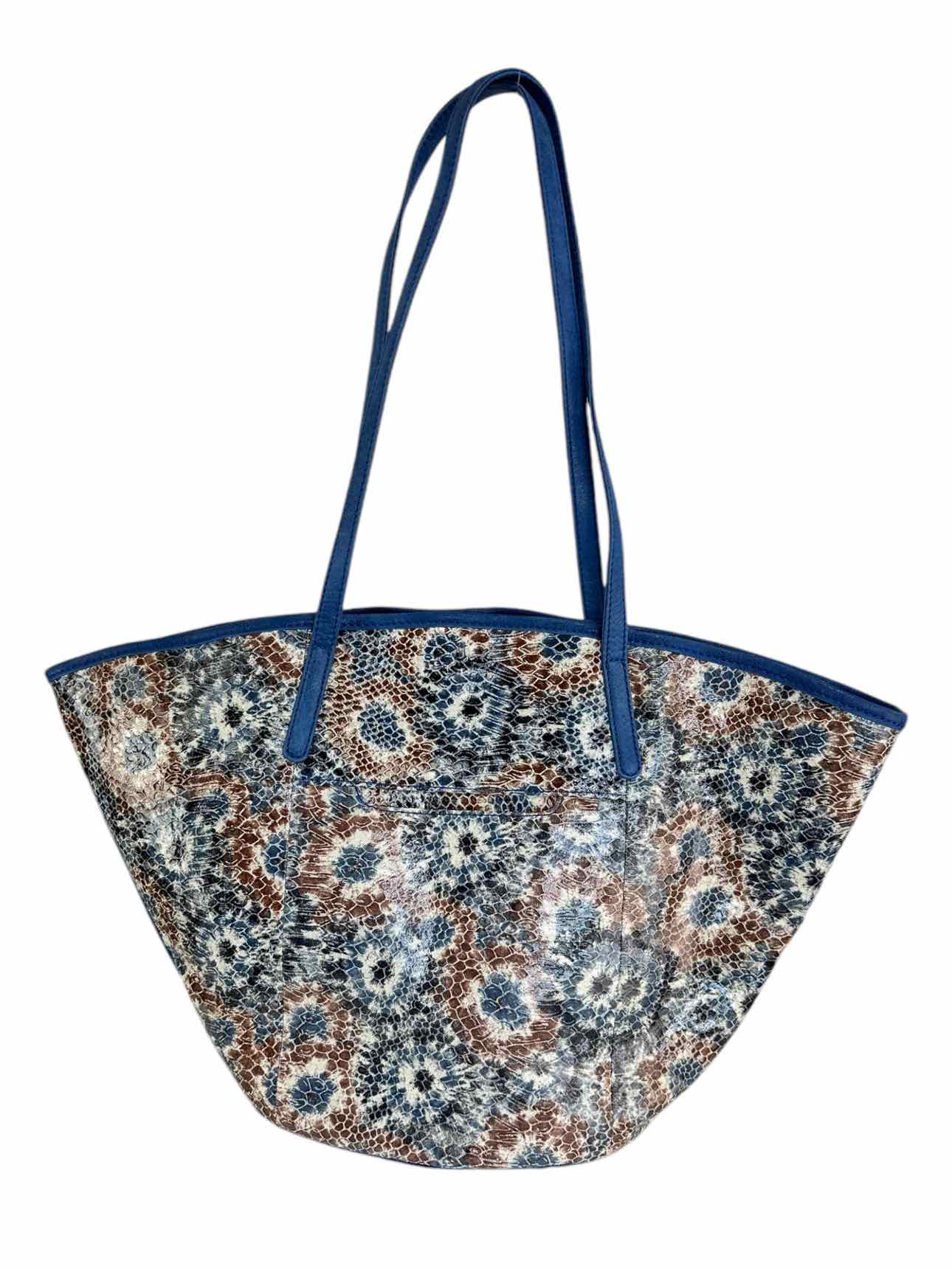 HOBO Blue Burst Ellison Leather Tote