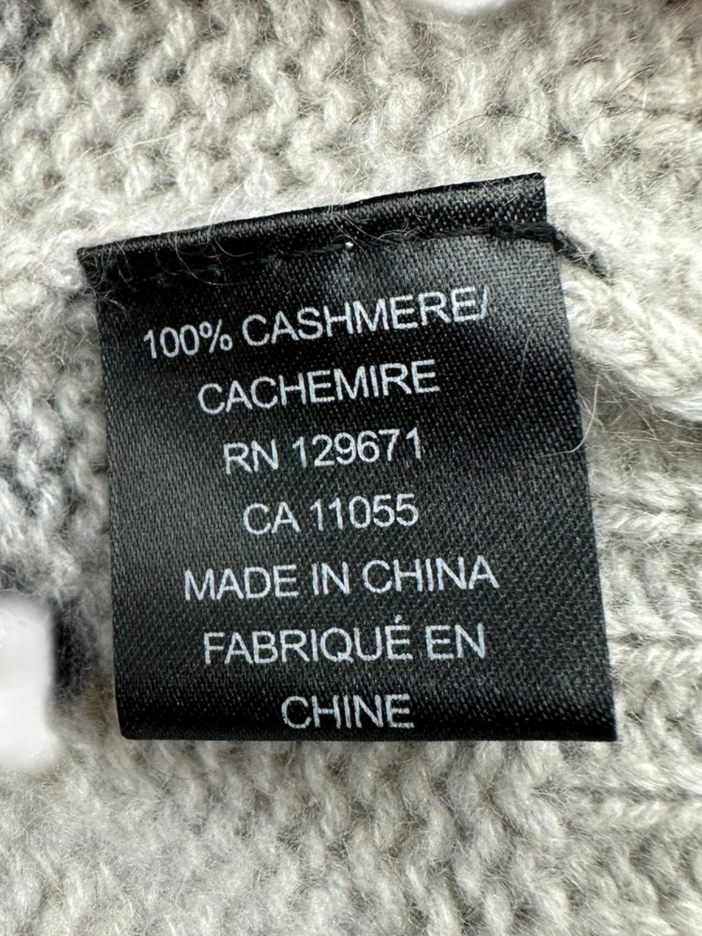 SKULL CASHMERE Gray Distressed 100% Cashmere Skull Sweater Size S