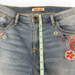 Johnny Was Light Wash Floral Embroidered Jeans Size 28