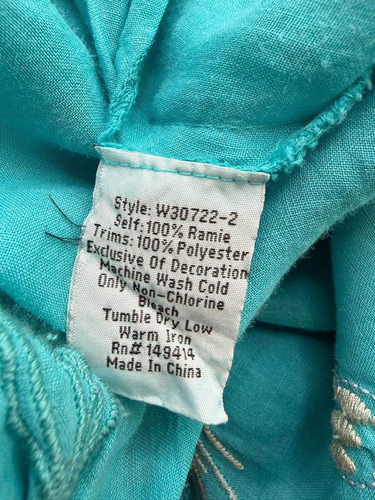 Johnny Was Aqua Embroidered Ocean Life Tunic Dress Size S