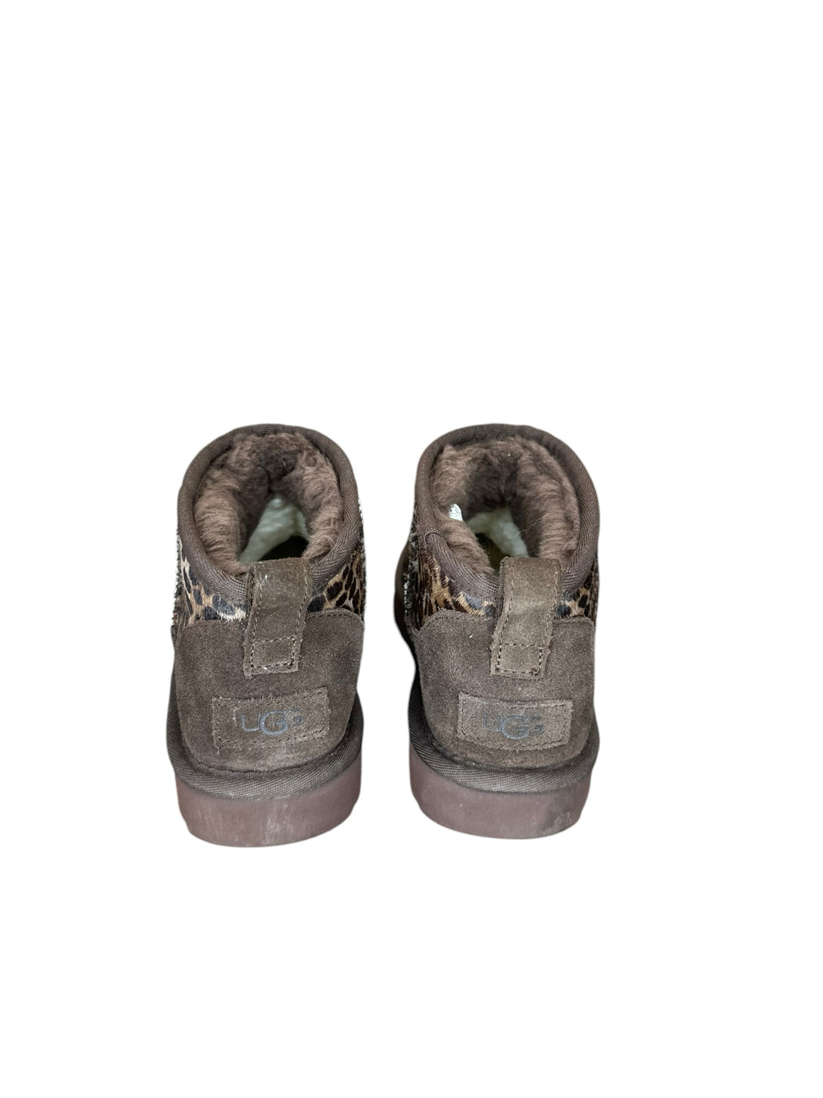 UGG Brown Animal Print Booties Size 7