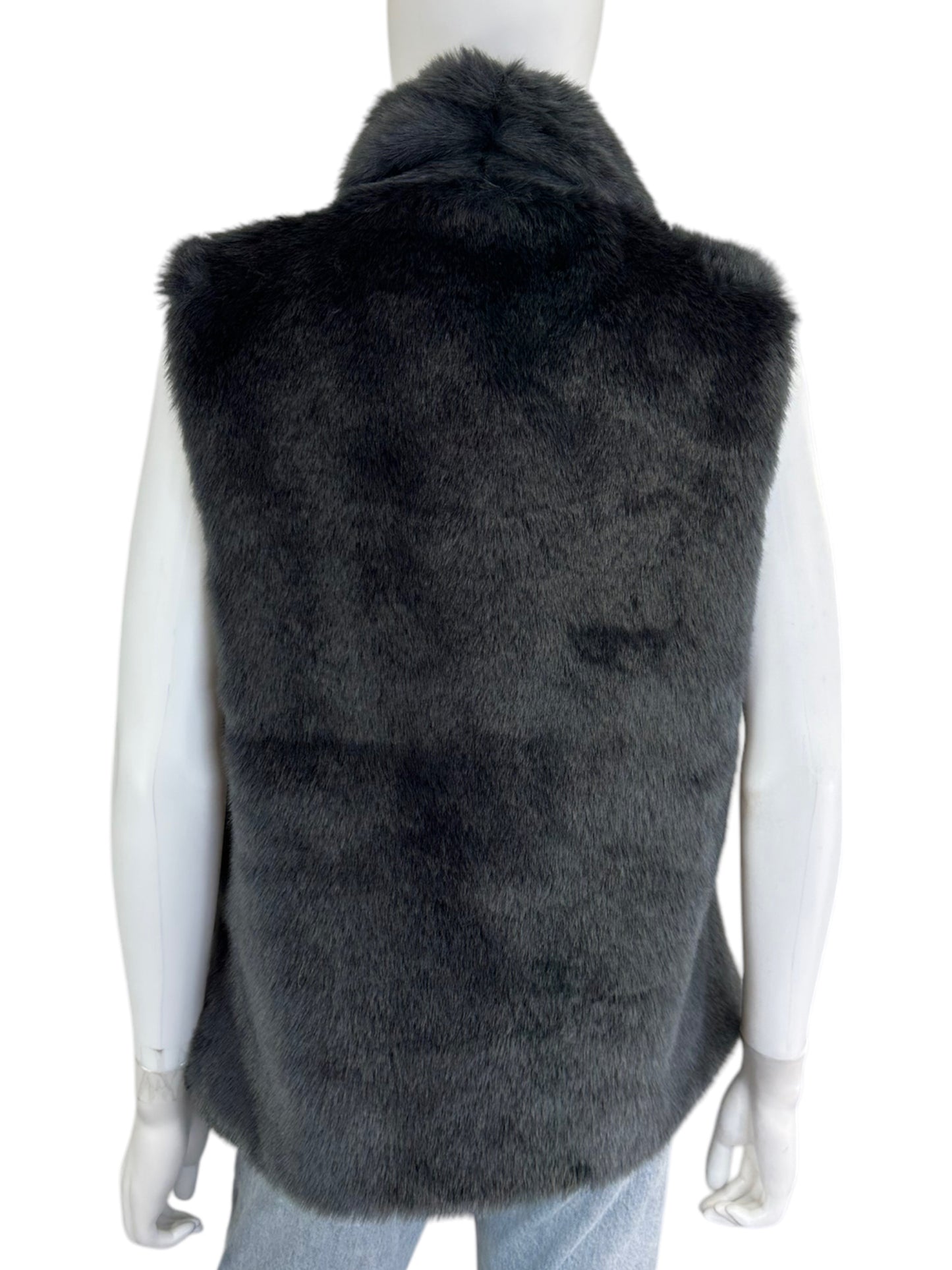 LOFT Gray Faux Fur Vest Size XS/S