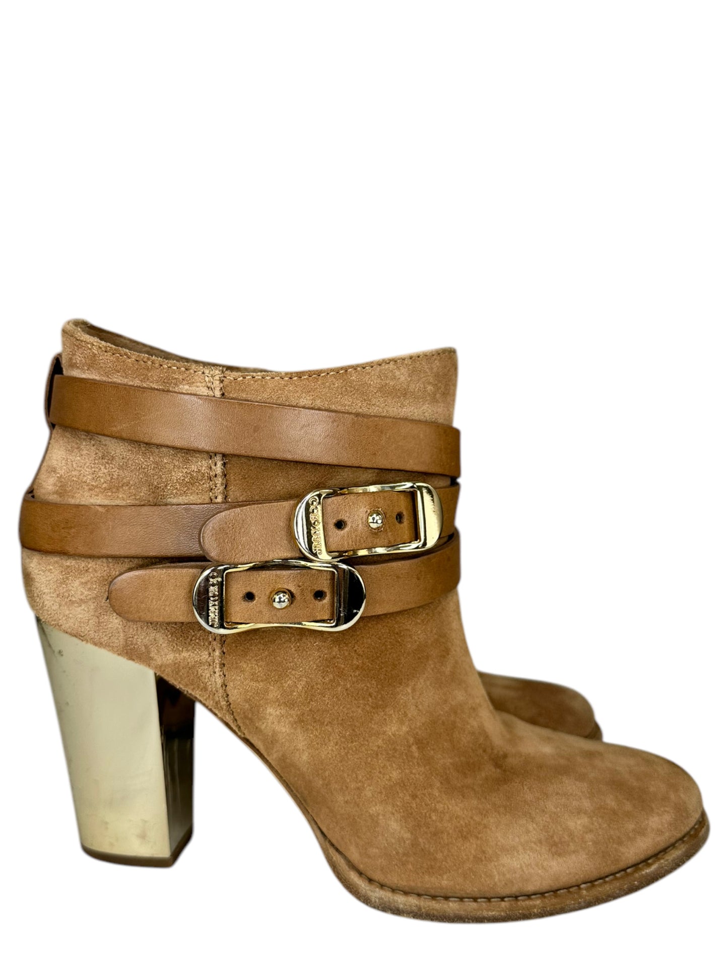 JIMMY CHOO Brown Suede Melba Booties Size 37