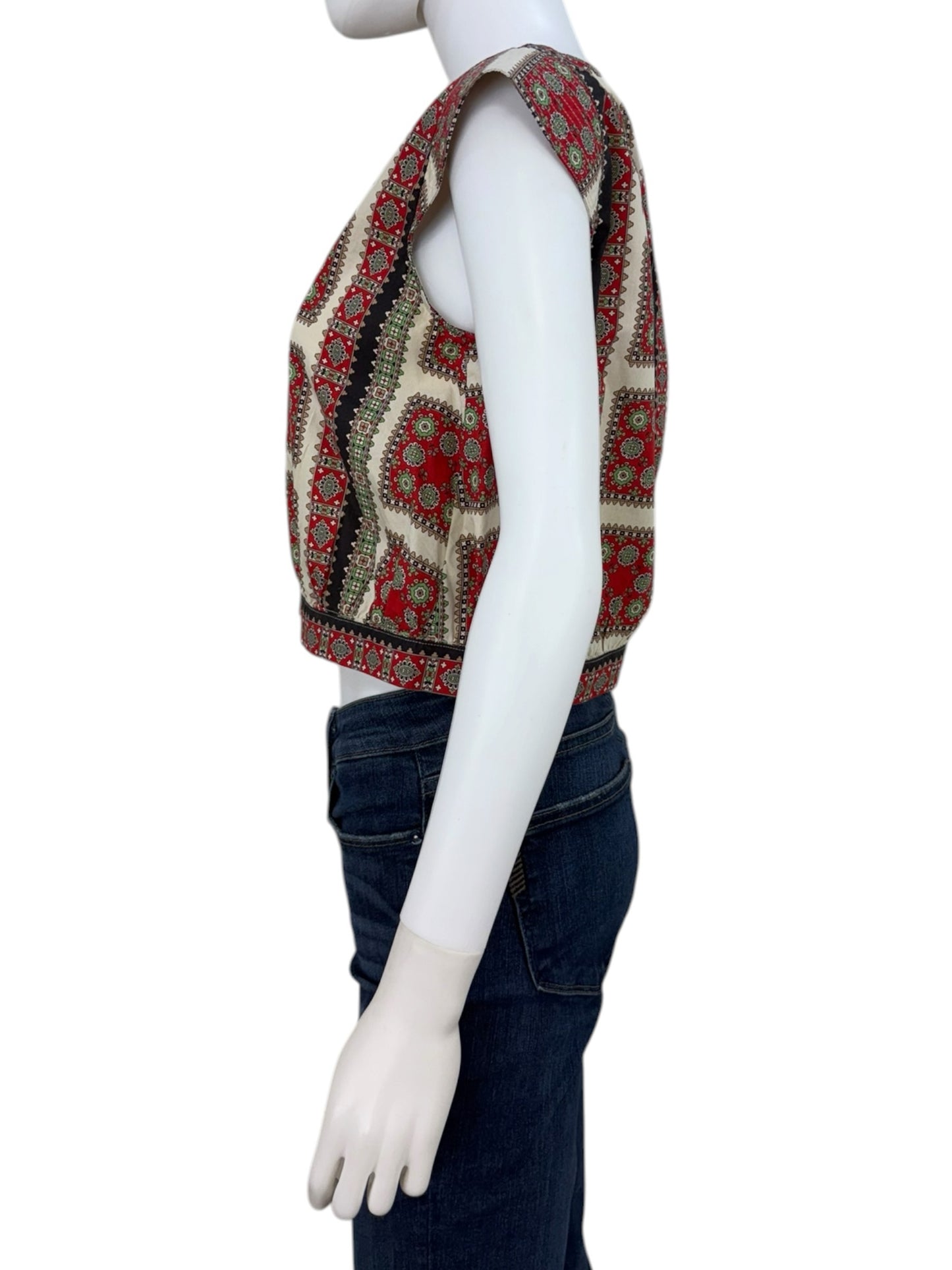 the great. Red Cropped Midland Top Size 0