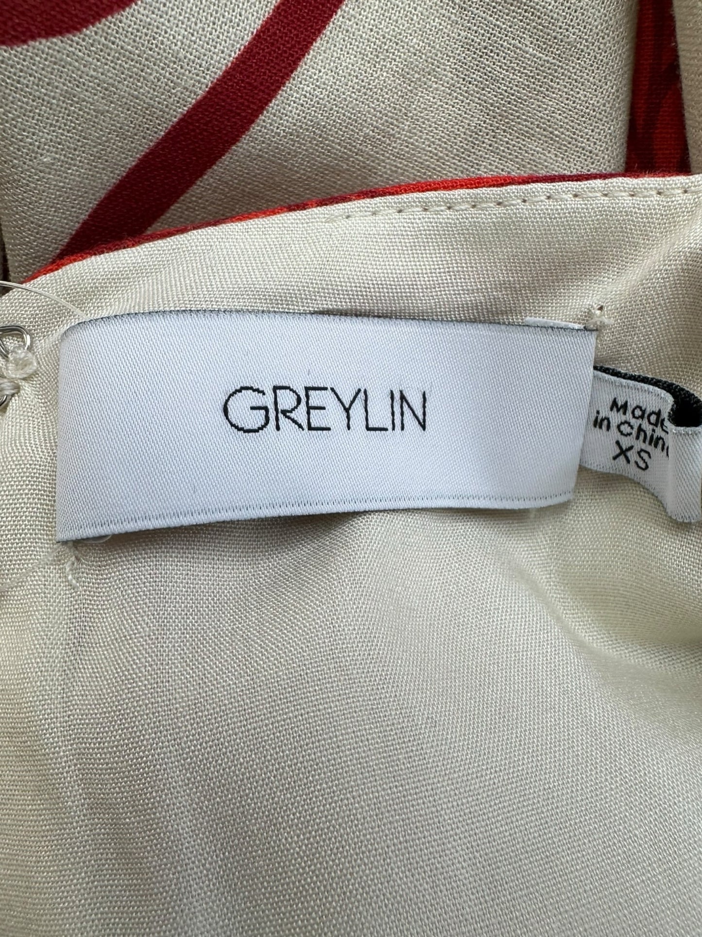 Greylin Red and Cream Casual Dress Size XS