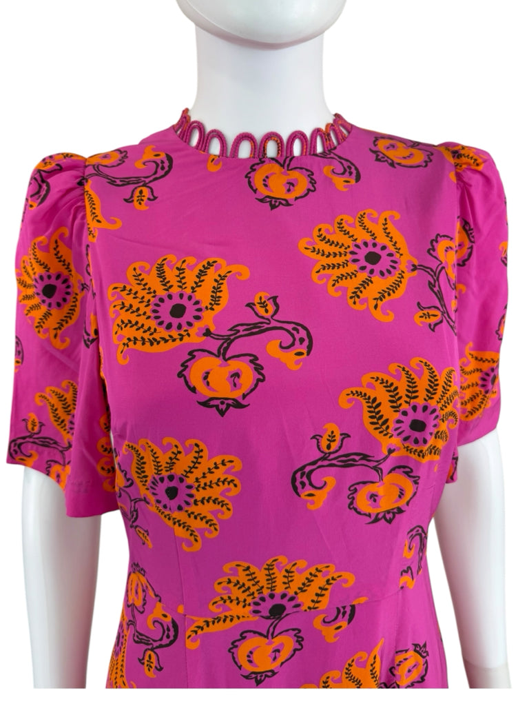 RHODE NWT Hot Pink Paisley Mini Workwear Dress Size 4