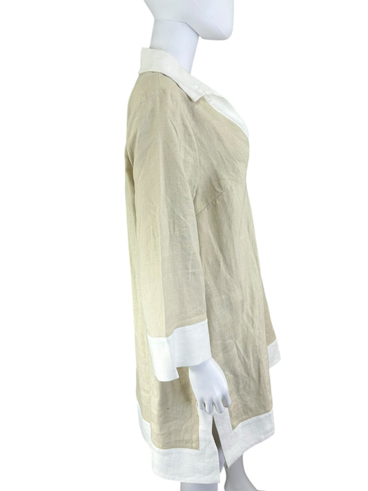 TUCKERNUCK NWT Tan Linen Shirt Dress Size L