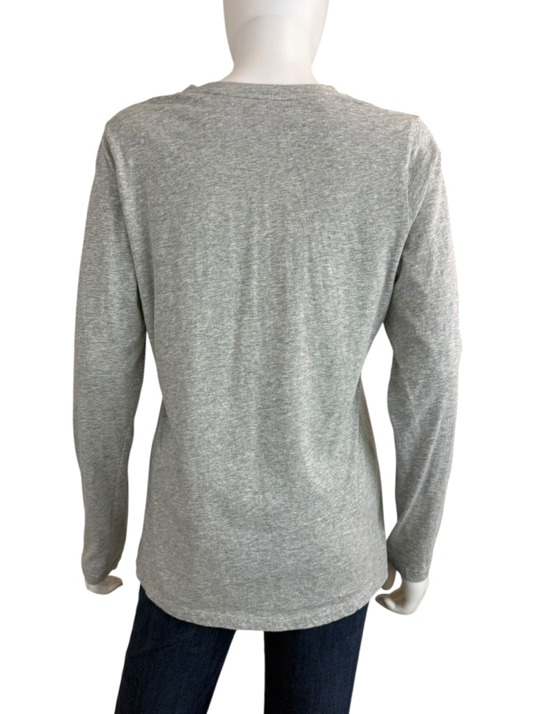 Johnny Was Gray 100% Cotton Long Sleeve Tee Size S