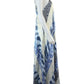 BANANA REPUBLIC NWT Blue Silk Belay Maxi Halter Dress Size M