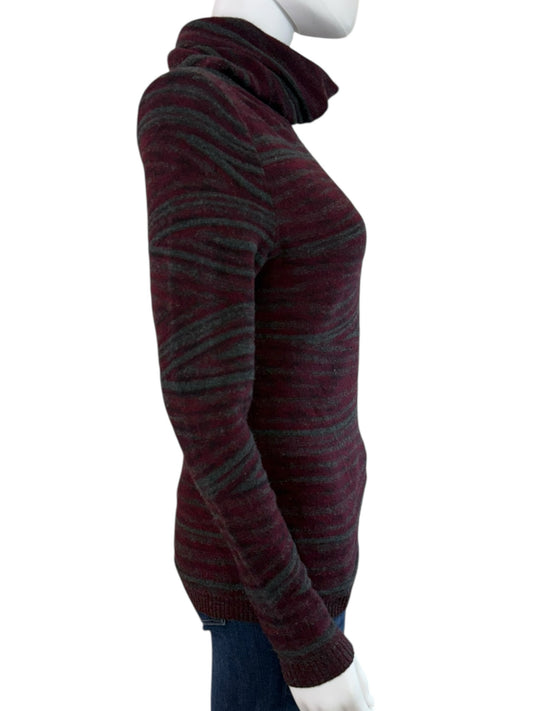 LAFAYETTE 148 NEW YORK Burgundy Wool Alpaca Blend Sweater Size M