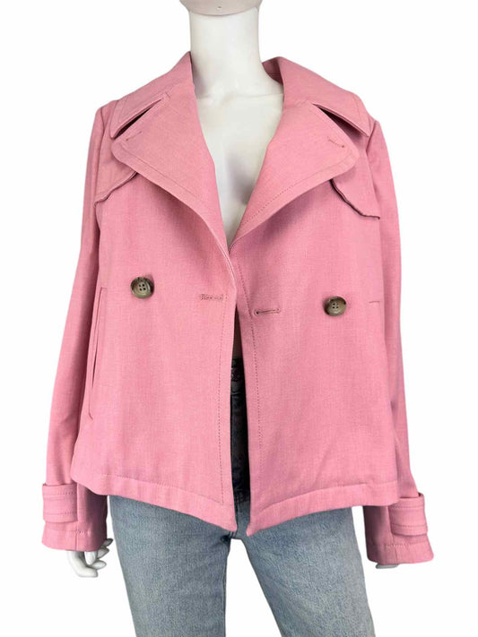 Ann Taylor Pink Double Breasted Jacket Size 14