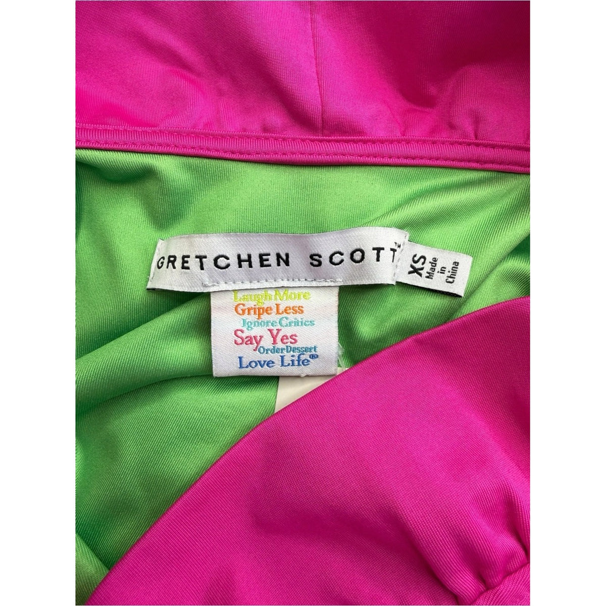 Gretchen Scott Pink Ruffneck Jersey Shift Dress Size XS