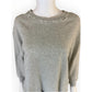 AMO Gray Distressed French Terry Sweatshirt Size S