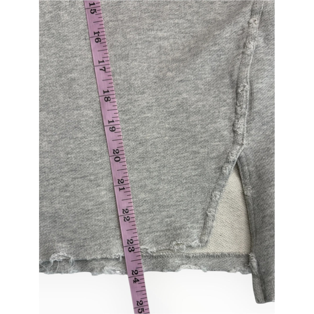 AMO Gray Distressed French Terry Sweatshirt Size S