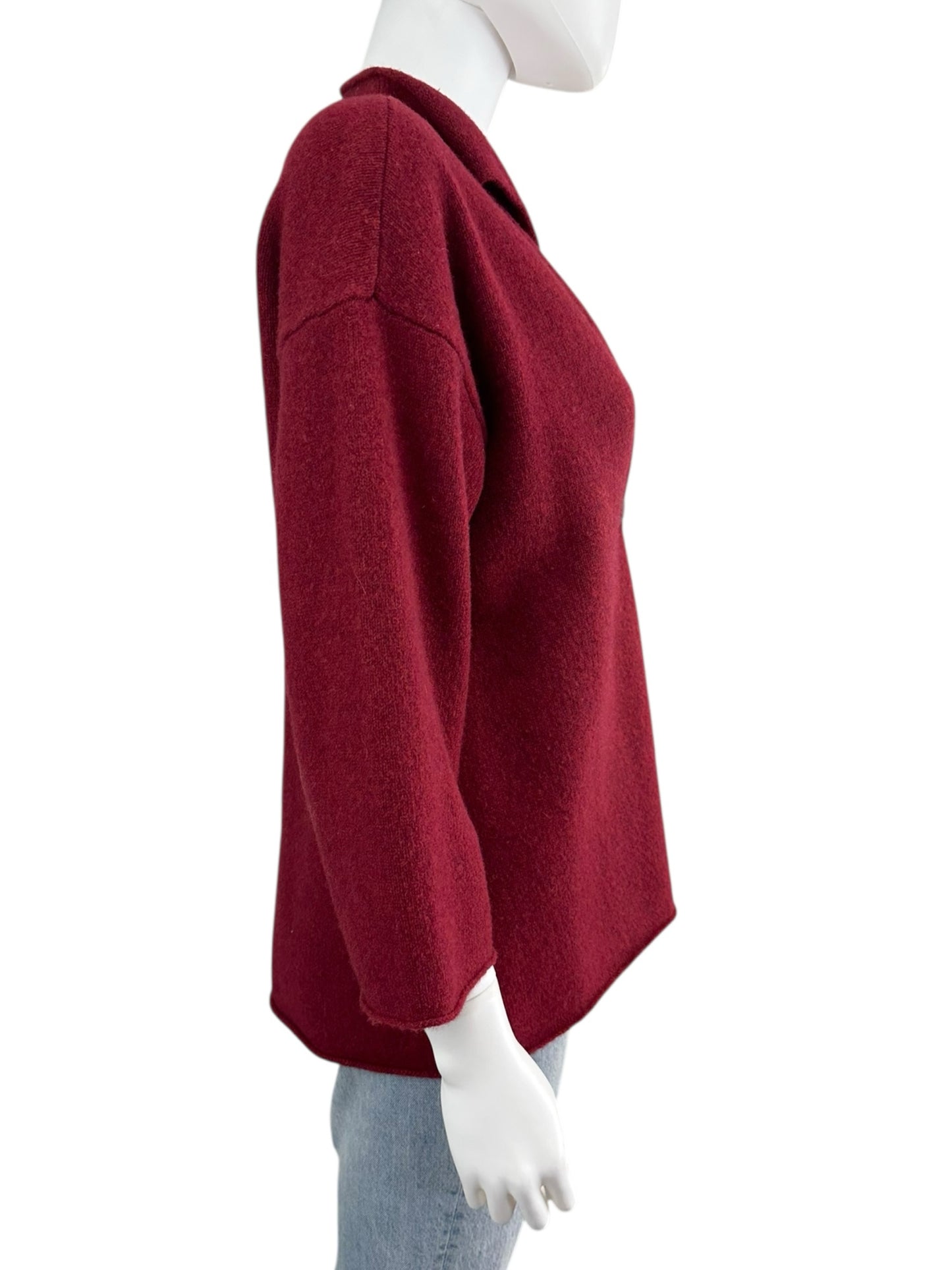EILEEN FISHER Dark Red Cardigan Size S