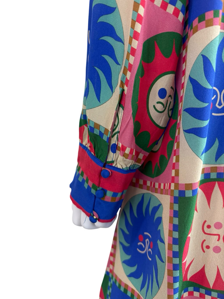 Johnny Was 100% Silk Lionora Sunshine Print Dress Size L