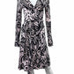 Diane von Furstenberg Black Swirl Silk Print Wrap Dress Size 4