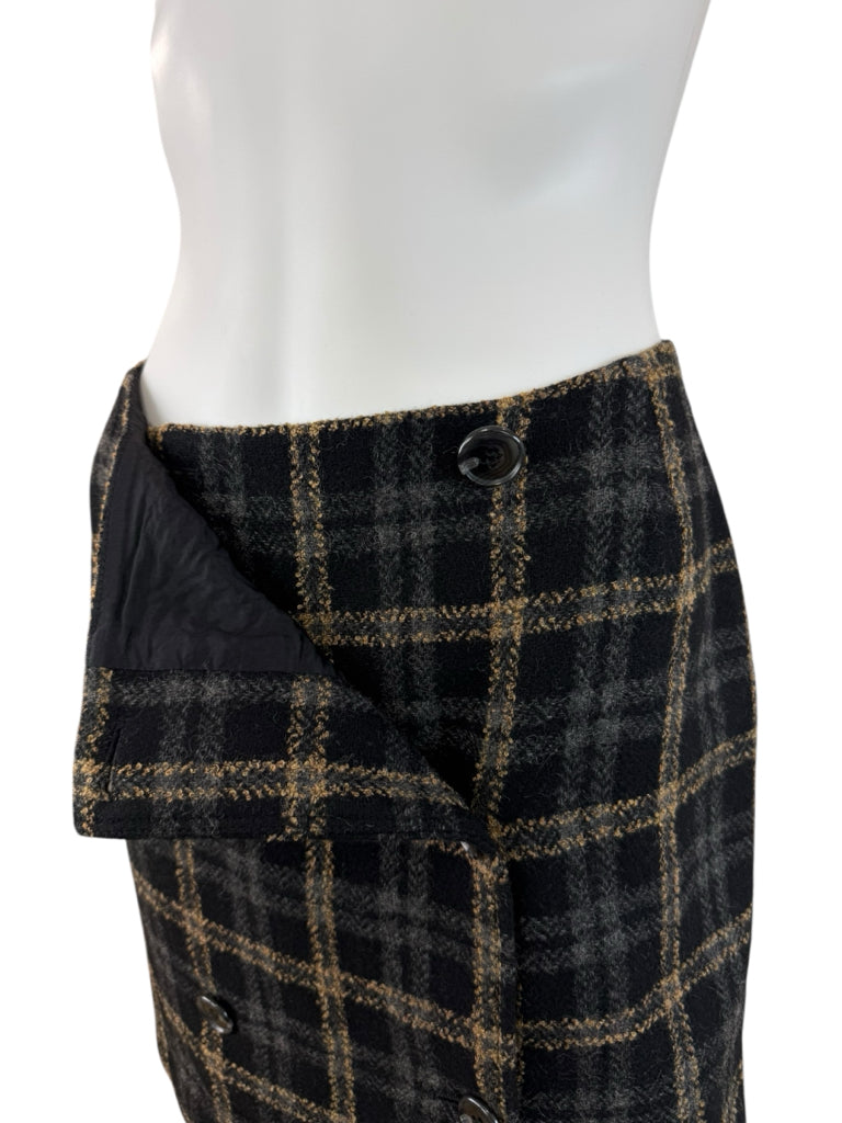 WHITE + WARREN Black Wool Blend Mini Size 6