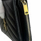 Yves Saint Laurent Black Cassandre Matelasse Compact Wallet