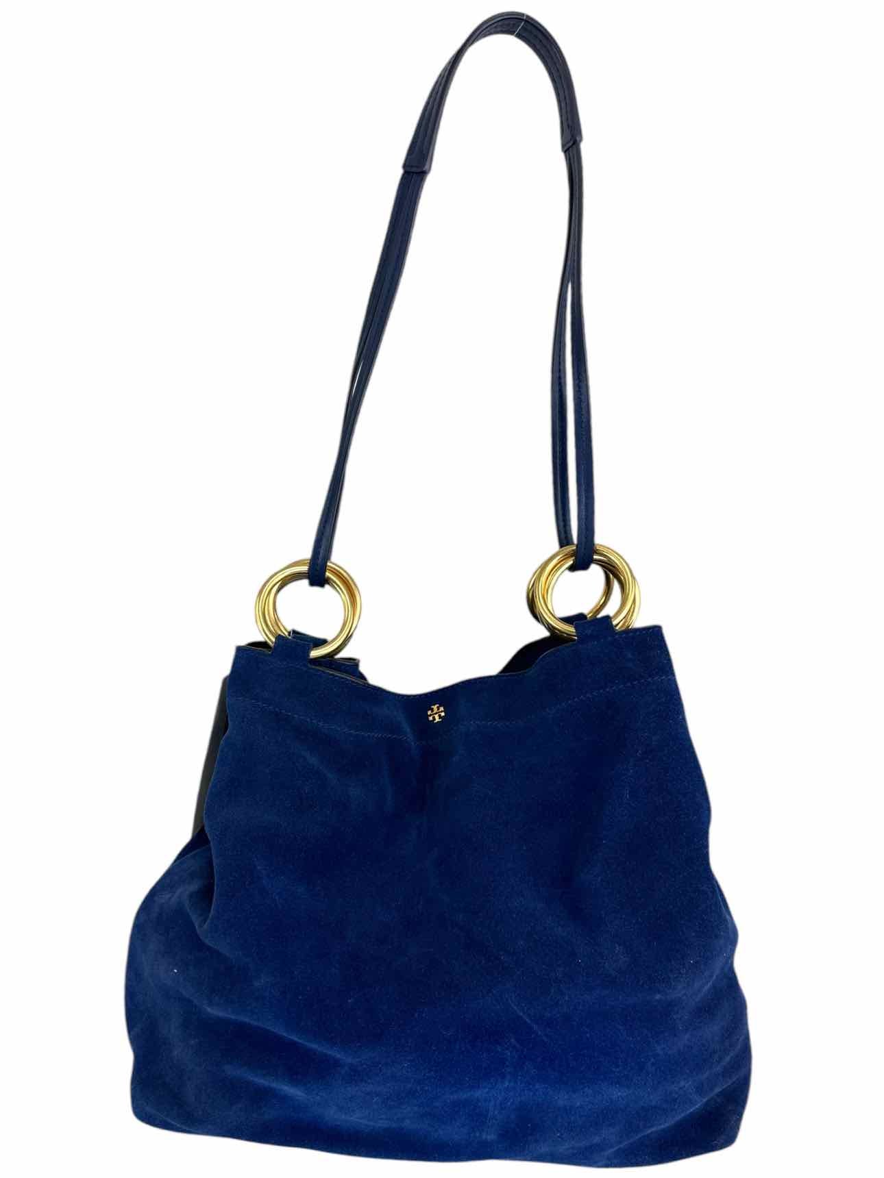 Tory Burch Farrah Suede Tote in Navy