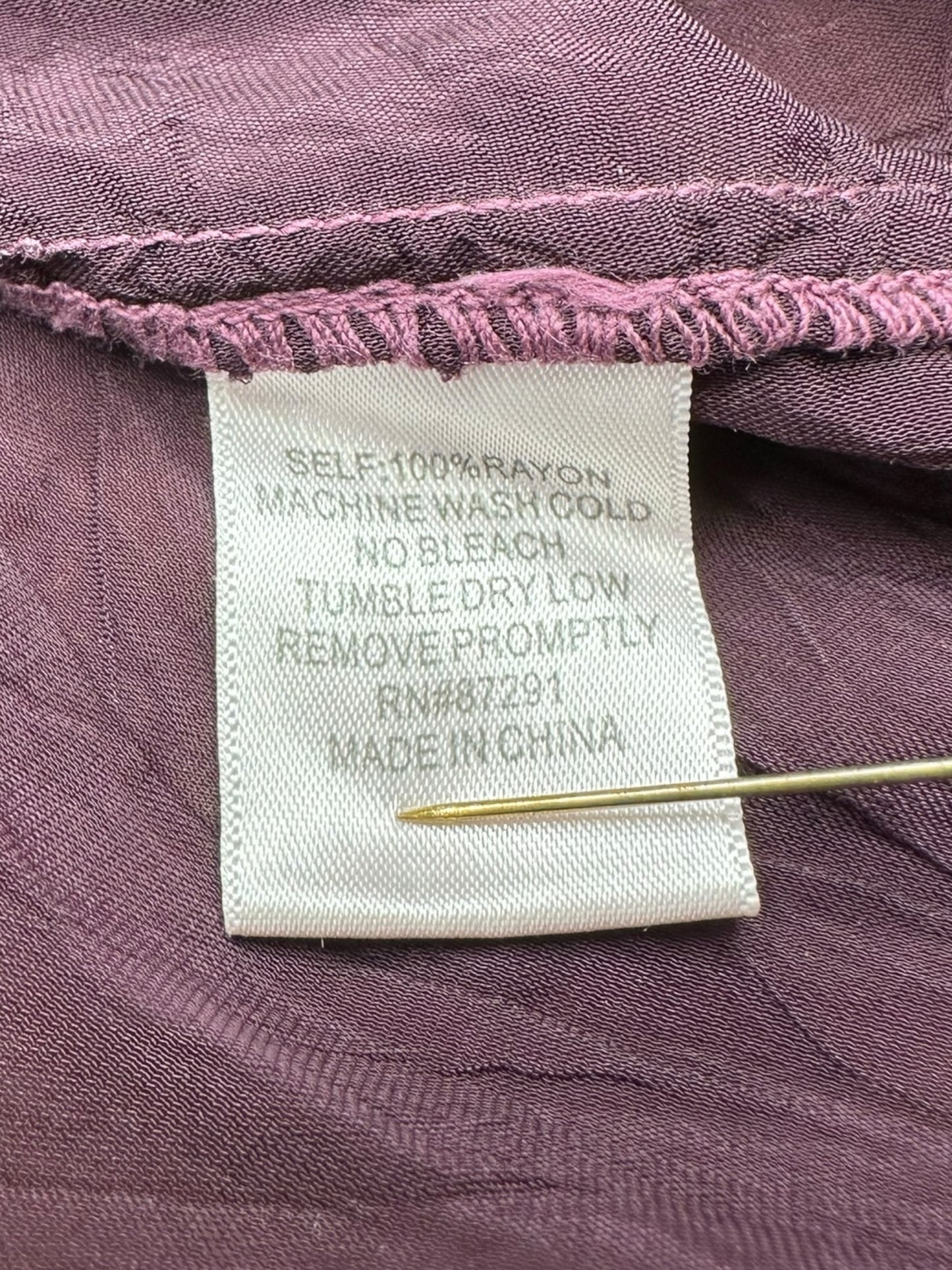 Johnny Was Purple Embroidered Blouse Size S
