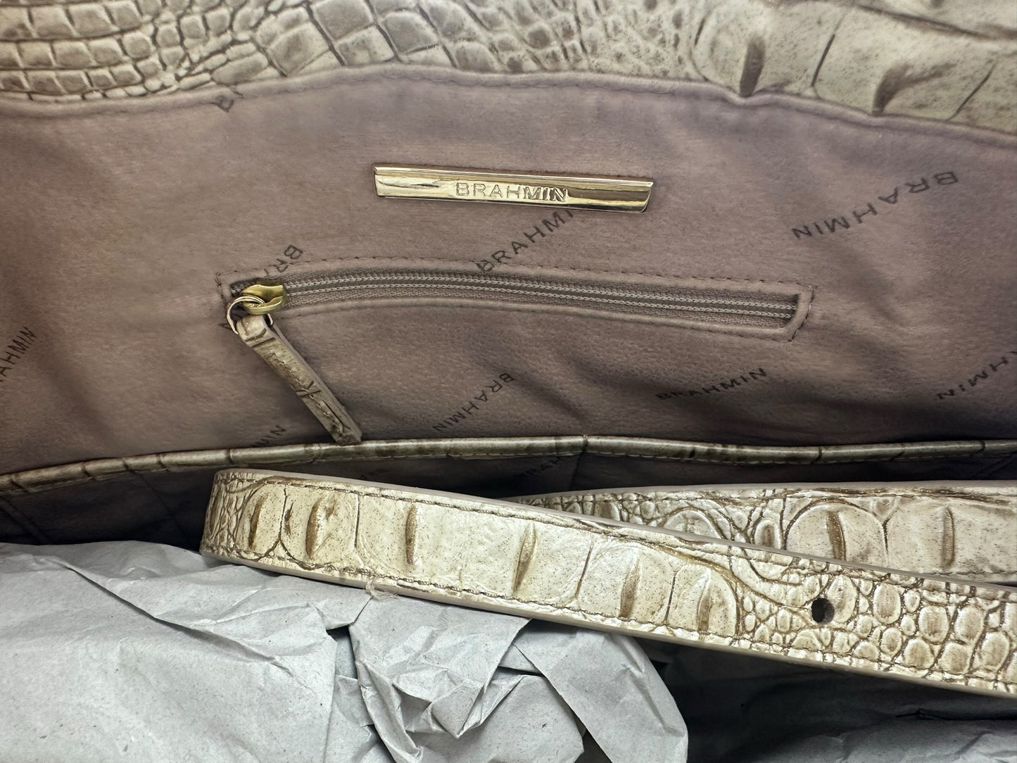 Brahmin Champagne 'Finley Carryall-Stardust Melbourne' Designer Handbag