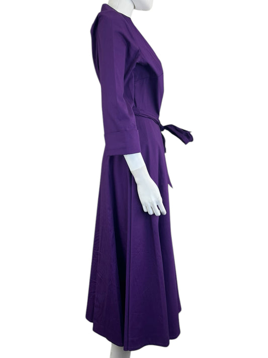 The J. Peterman Company Purple Maxi Shirt Dress Size 10