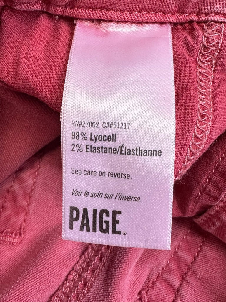 PAIGE Red High Waisted Shorts Size 26