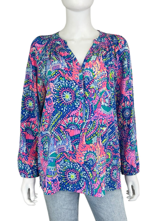 Lilly Pulitzer Colorful Half Sleeve Blouse Size S