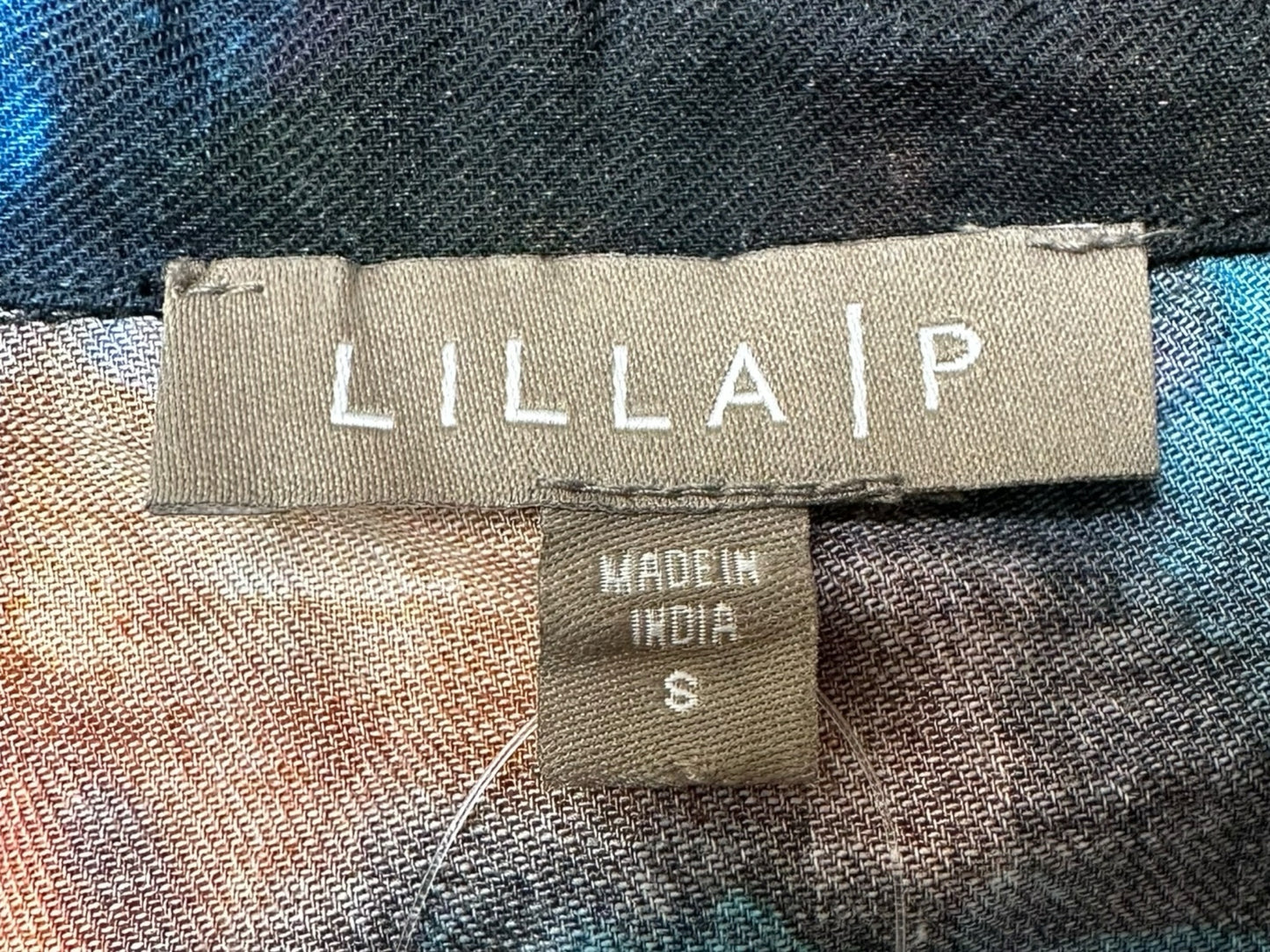 LILLA P 100% Cotton Watercolor Button-Down Shirt Size S