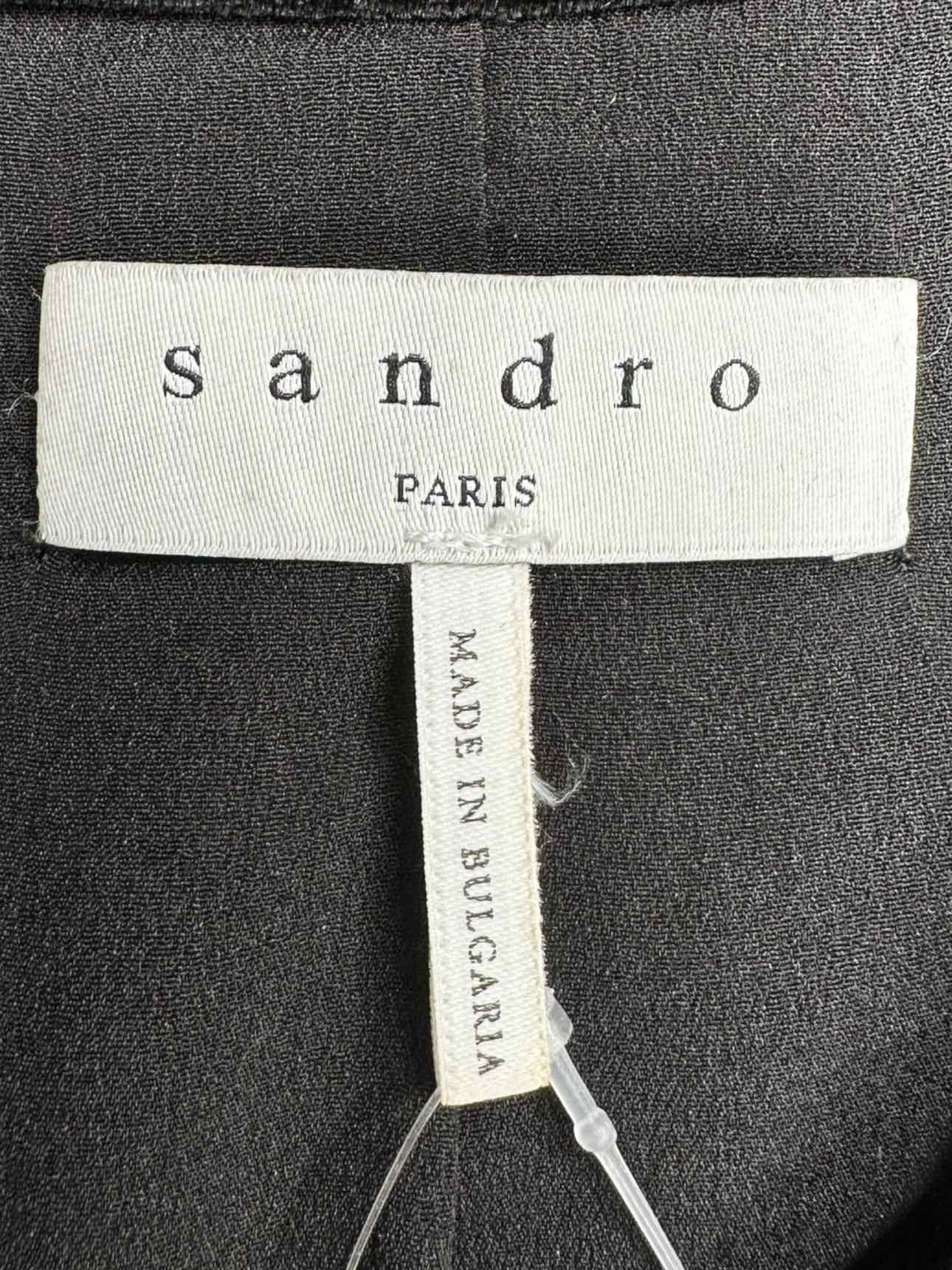 sandro PARIS NWT Black Tweed Button Down Dress Size 38