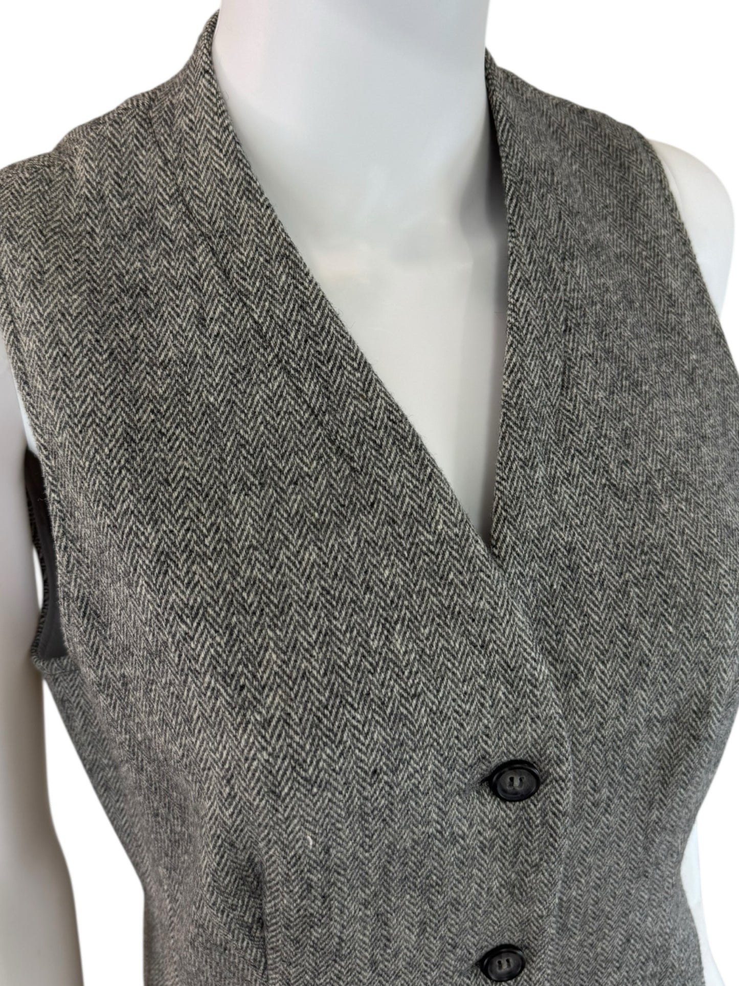 Calvin Klein Gray Herringbone Midi Dress Size 6