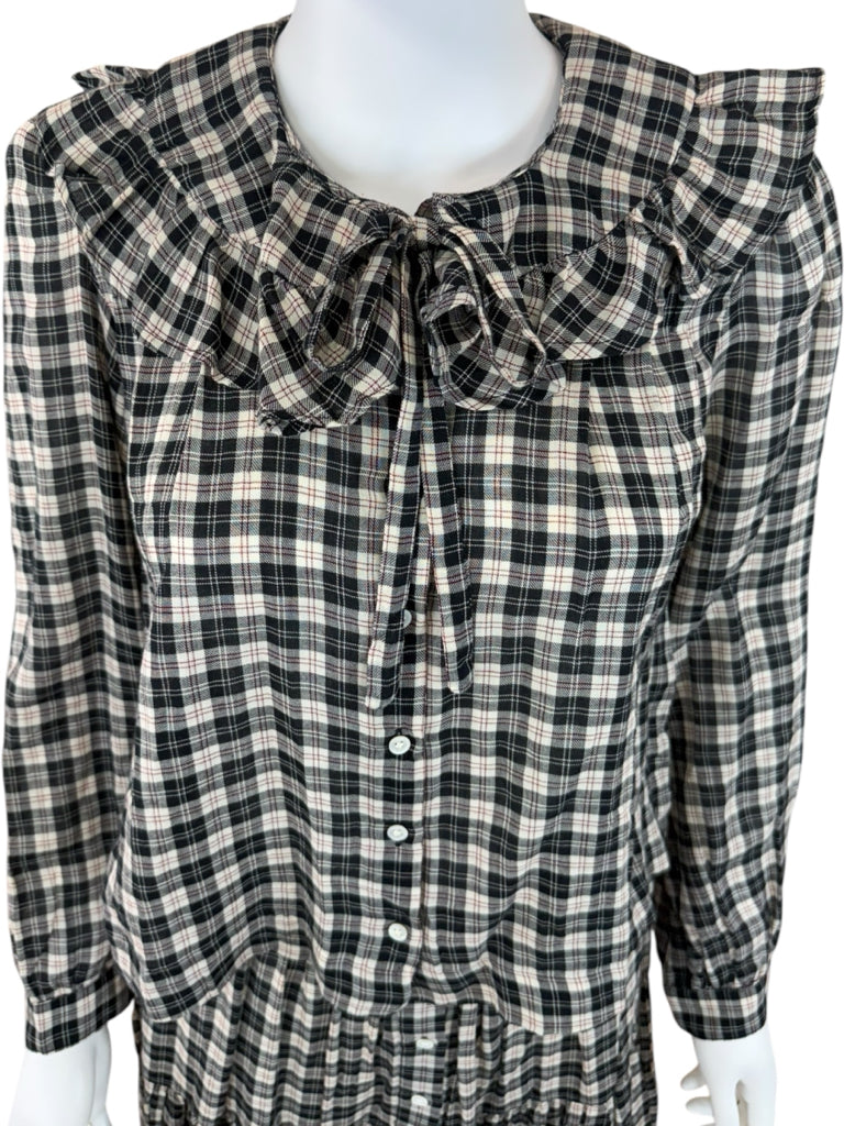 DOEN Black Gingham Check Skirt Set Size XS/S