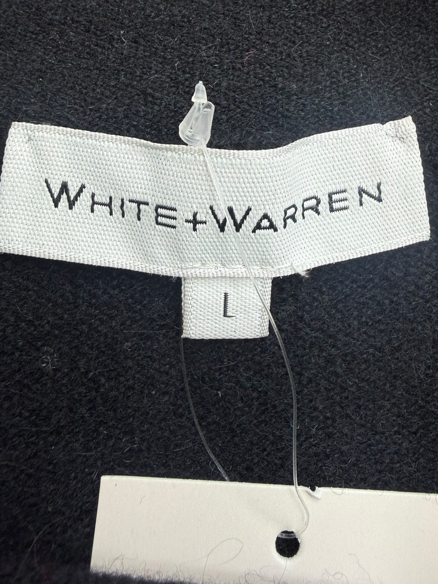 WHITE + WARREN Black 100% Cashmere Sequin Stripe Sweater Size L