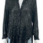 Calvin Klein Black Sequin Button-Down Shirt Size M
