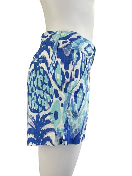 Lilly Pulitzer Teal and White Printed Shorts Size 10