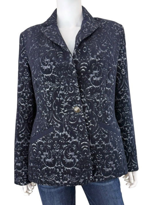 Cabi Navy Paisley Jacquard Blazer Size 6