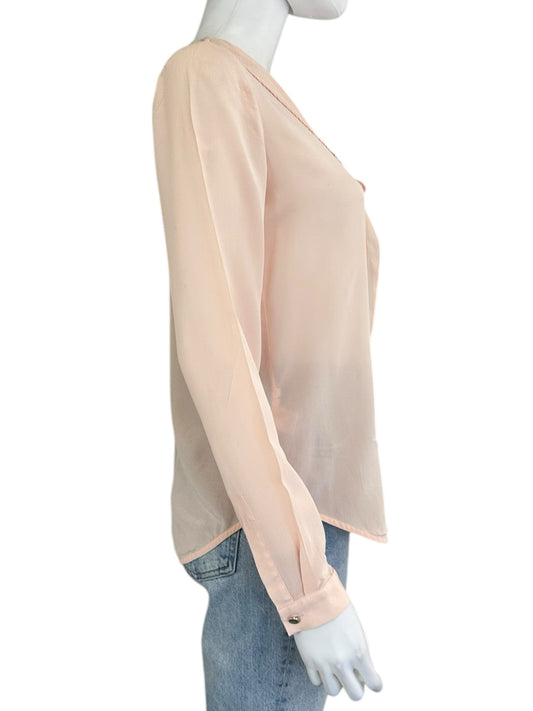Ann Taylor 100% Silk Pink Blouse Size XS