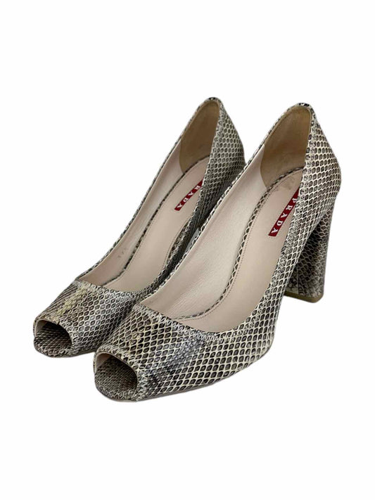 PRADA Donna Miele Genuine Snakeskin Pumps Size 37.5