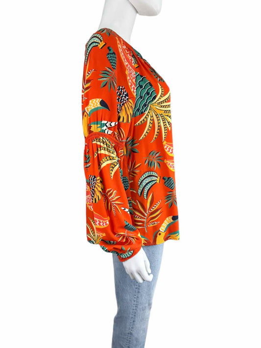 Farm Rio x Anthropologie Tropical Print Blouse Size S