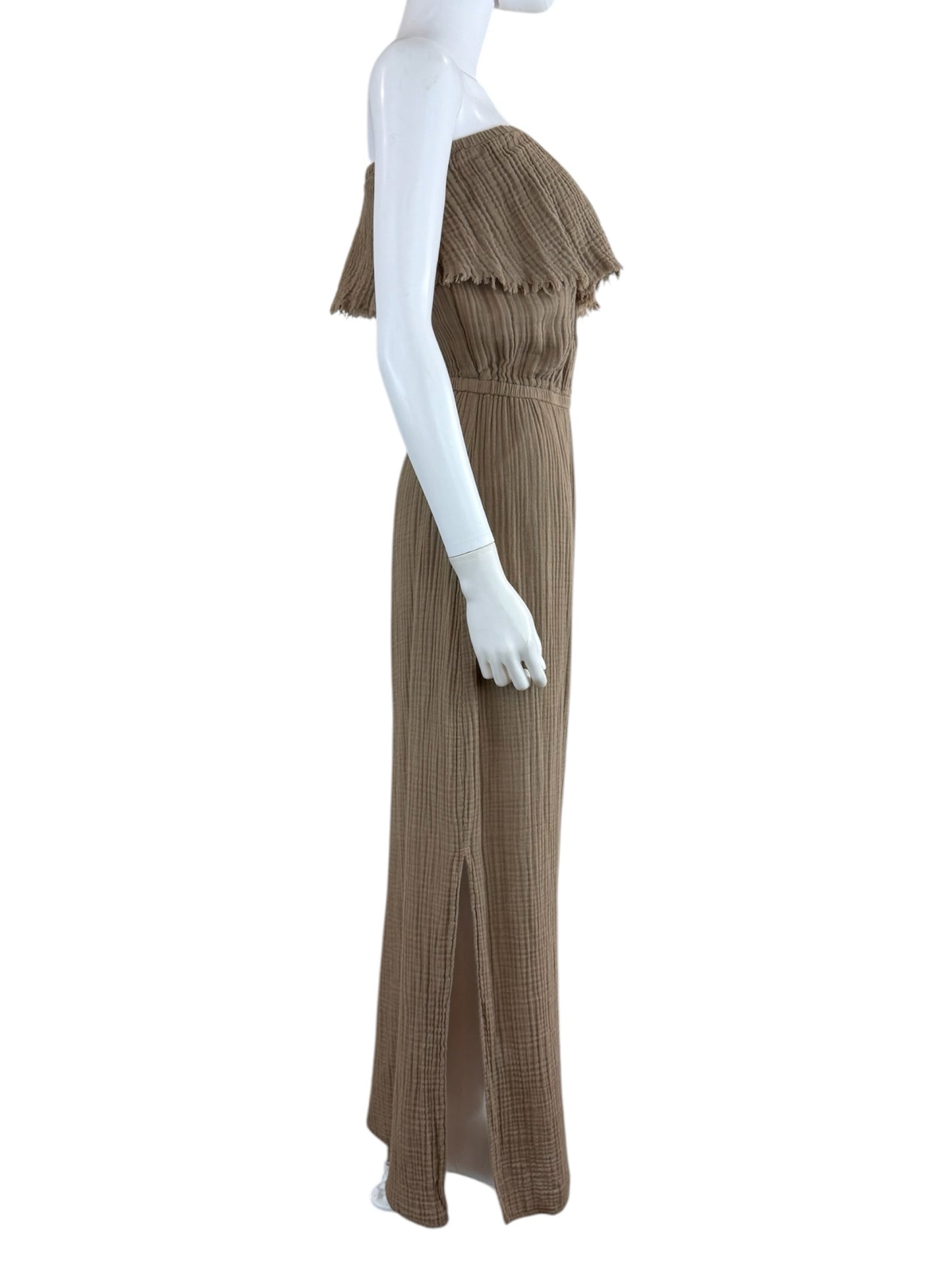 Michael Stars Brown 100% Cotton Gauze Maxi Dress Size S