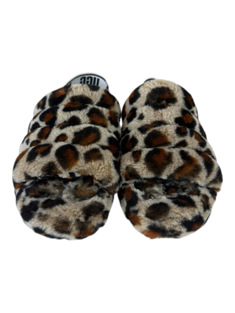 UGG Fluff Yeah Leopard Slides Size 9