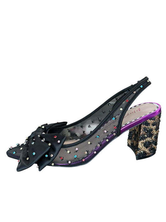 Betsy Johnson NWOT Black Rhinestone Dafney Pointed-Toe Slingback Pumps Size 7