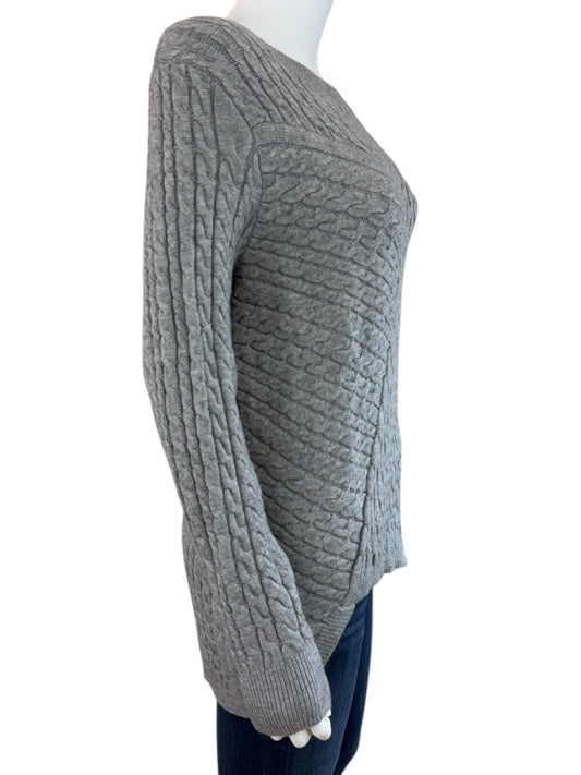 Evolution By Cyrus NWT Aneesa Gray Cable Knit Sweater Size S