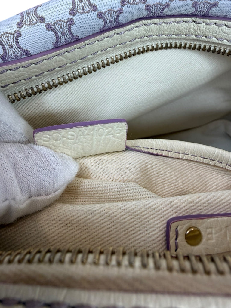 CELINE Vintage Lilac Macadam Monogram Shoulder Bag