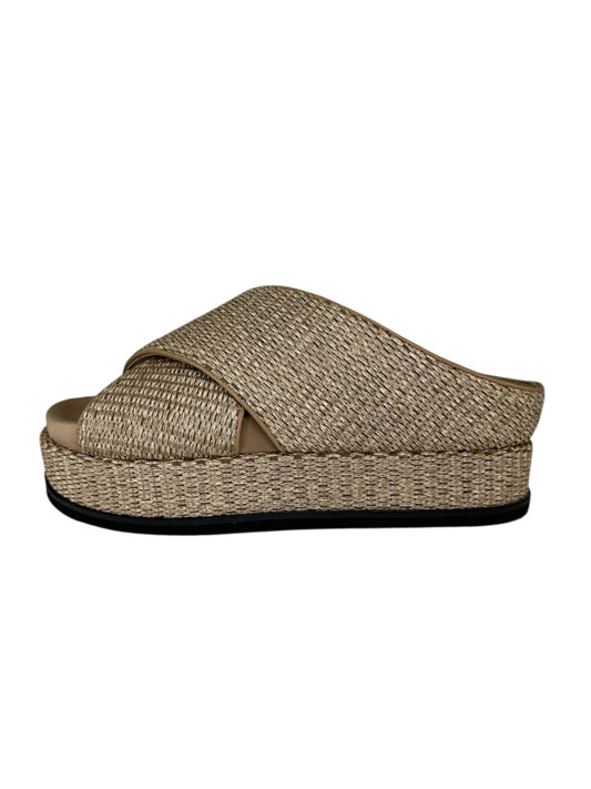 ROAM Cross Stack Raffia Platform Sandal Size 10