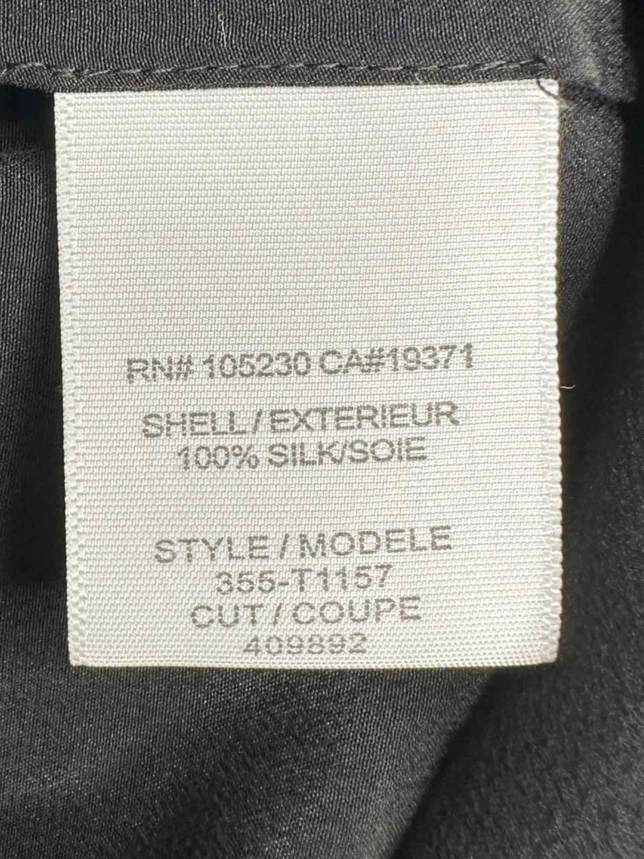 joie Size L Black 100% Silk Button-down Shirt